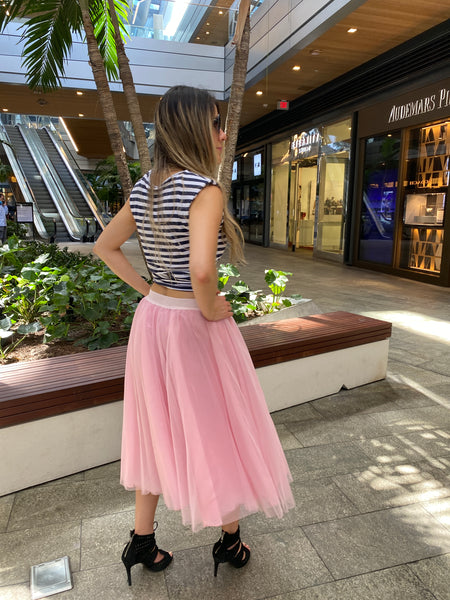 Midi Ballerina Pink Tulle Skirt