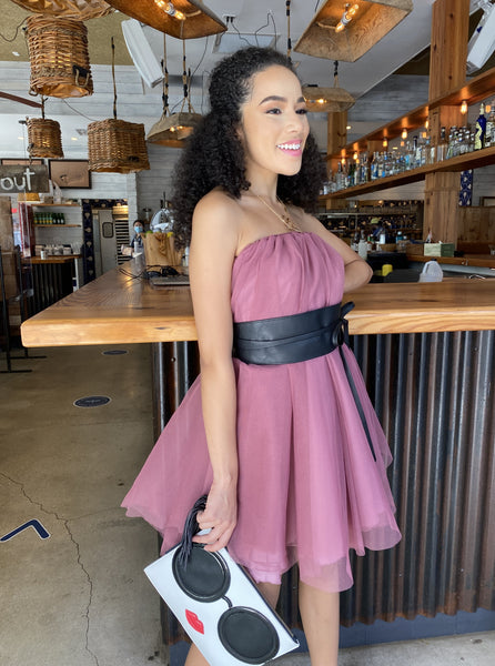 Midi Plum Tulle Skirt