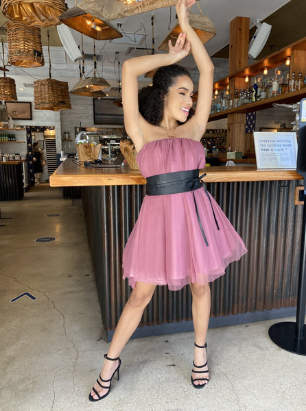 Midi Plum Tulle Skirt