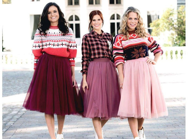 Midi Plum Tulle Skirt