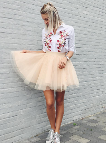 Mini Champagne Tulle Skirt