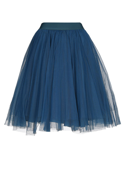 Mini Petrol Blue Tulle Skirt