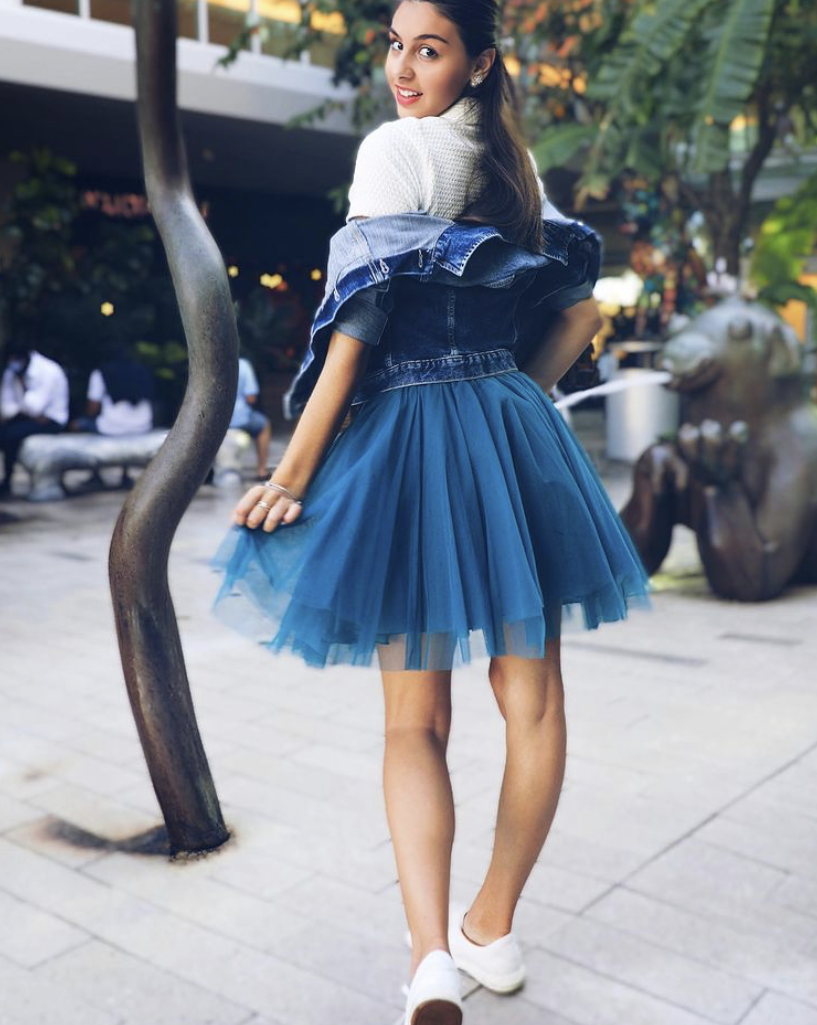 Mini Petrol Blue Tulle Skirt - Sylvie Muller – Sylvie Müller