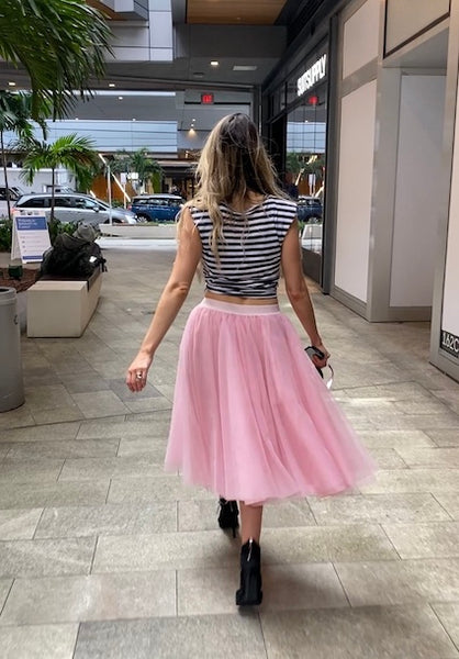 Midi Ballerina Pink Tulle Skirt