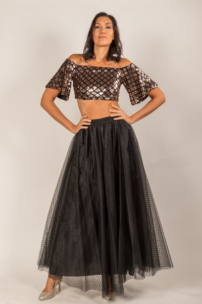 Gala Black Dotted Tulle Skirt - Limited Edition
