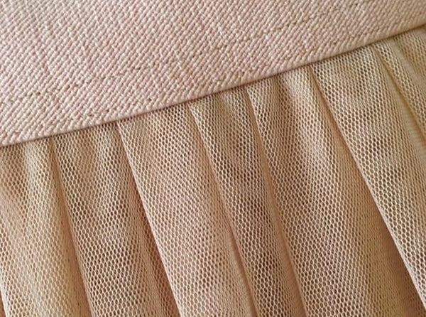 Long Champagne Tulle Skirt