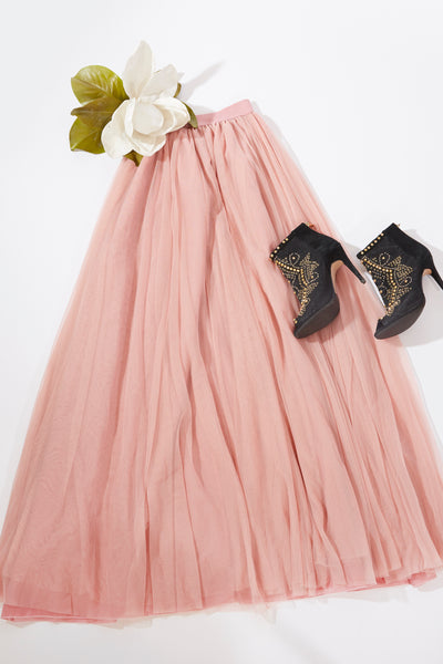 Gala Vieux Rose Tulle Skirt
