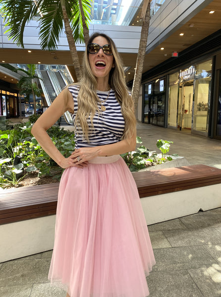 Midi Ballerina Pink Tulle Skirt