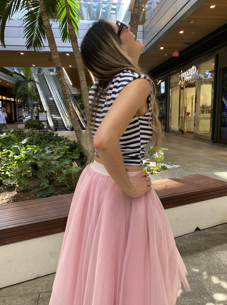 Midi Ballerina Pink Tulle Skirt