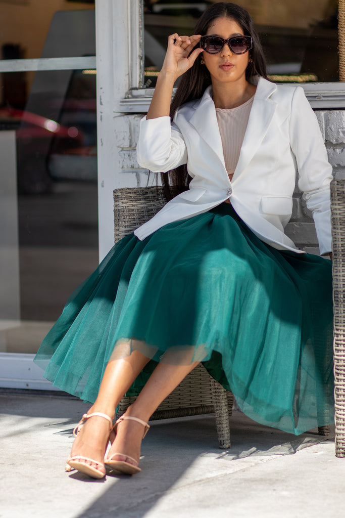 Midi Midnight Green Tulle Skirt Sylvie Muller Sylvie M ller