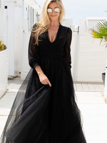 Gala Black Dotted Tulle Skirt - Limited Edition