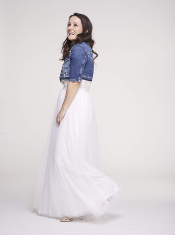Gala White Tulle Skirt