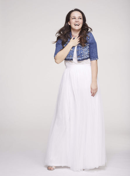 Gala White Tulle Skirt