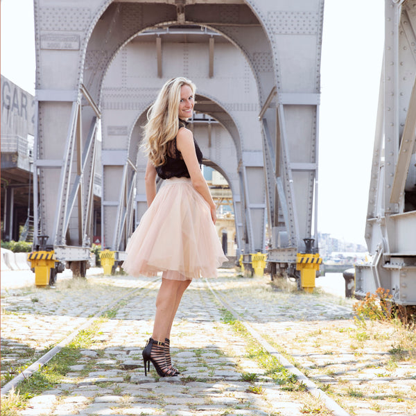 Woman wearing the over the knee tutu