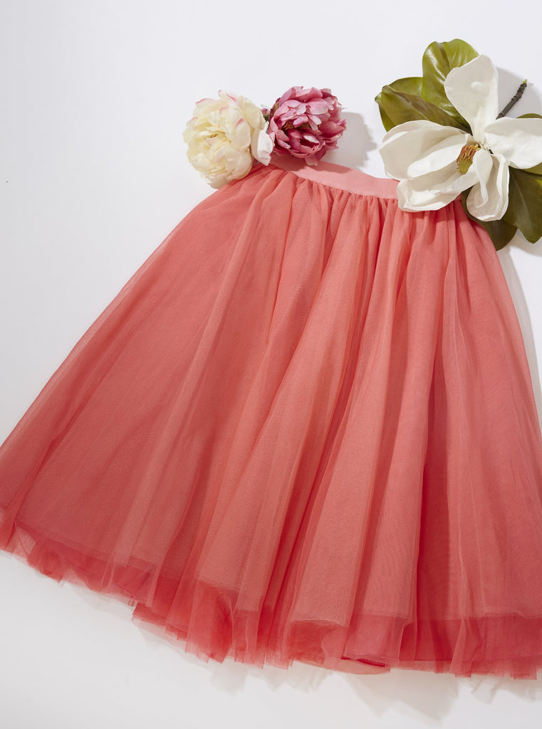 Tulle midi skirt coral cheap