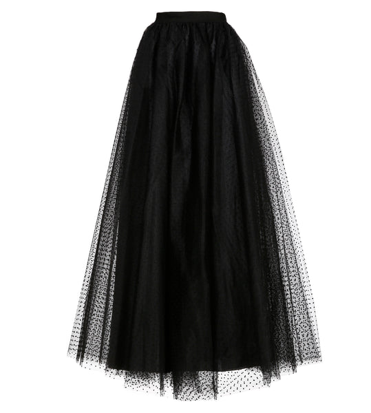 Gala Black Dotted Tulle Skirt - Limited Edition