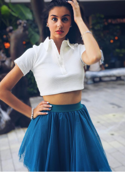 Mini Petrol Blue Tulle Skirt