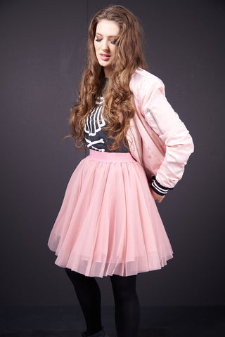 Over the Knee Vieux Rose Tulle Skirt