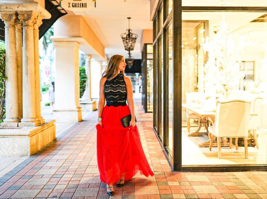 Red Gala Tulle Skirt Sylvie Muller Sylvie Muller