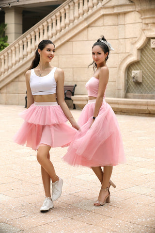 Midi Ballerina Pink Tulle Skirt